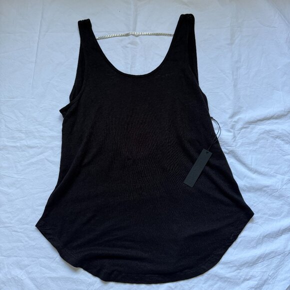 Joe's Jeans NWT black open back tank w/ chain embellishment size L - Picture 1 of 6